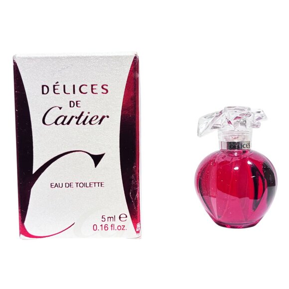 RARE Delices de Cartier Mini EDT 5ml Discontinued Floral Fruity SEXY Perfume - Picture 1 of 5